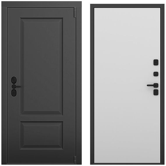 Входная дверь Шэбби чёрный силк панель гладкая манхеттен