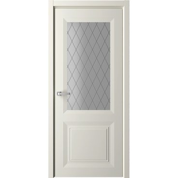 Межкомнатная дверь эмаль Стиль Богема латте остеклённая