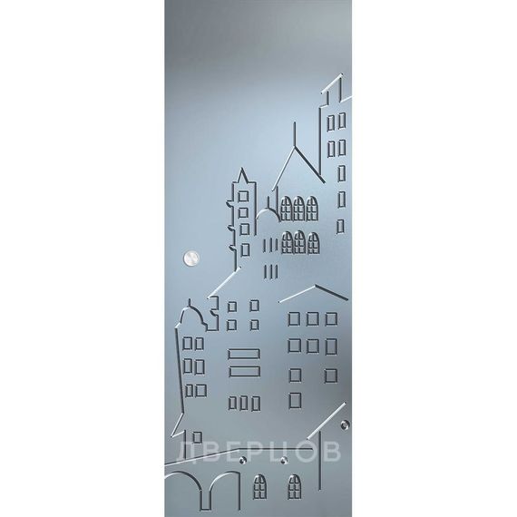 Фото стеклянной раздвижной двери Город