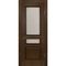 Межкомнатная дверь шпон Оливия тёмный орех остеклённая