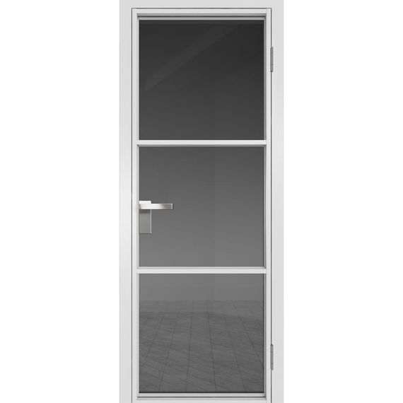 Межкомнатная алюминиевая дверь 13AG белая матовая RAL 9003 остеклённая