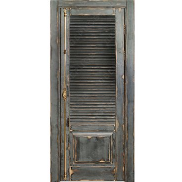 Межкомнатная дверь массив дуба Лофт Генуя RAL 7011 глухая