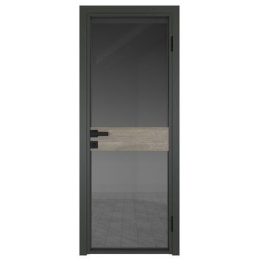 Межкомнатная алюминиевая дверь 6AG серая ночь остеклённая
