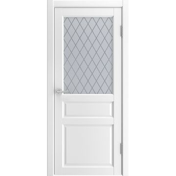 Межкомнатная дверь экошпон Эмалит 3 белый со стеклом