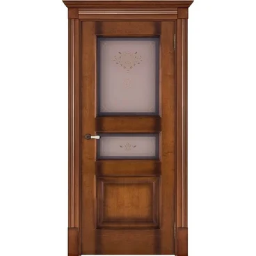 Межкомнатная дверь шпон Терзо Флоренция светлый мёд остеклённая