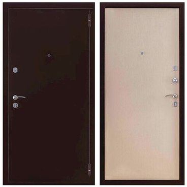 Входная дверь Триумф 2 антик медь панель ПВХ венге светлый