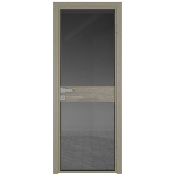 Межкомнатная алюминиевая дверь 6AG никель матовый остеклённая