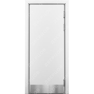 Маятниковая влагостойкая дверь Kapelli белая с отбойной пластиной