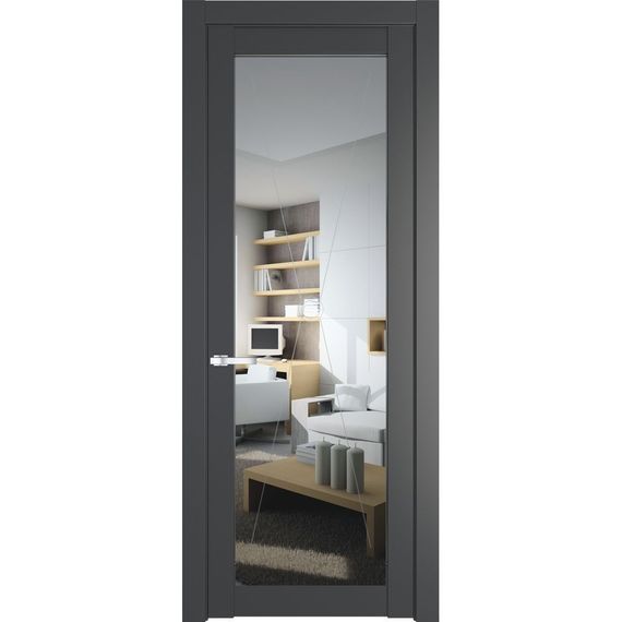 Межкомнатная дверь 1.1.2PM графит остеклённая