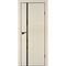 Межкомнатная бежевая дверь ПЭТ P-22 кромка ABS черная со стеклом