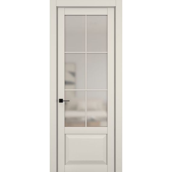 Фото межкомнатной двери керамик NC 6 жемчужный остеклённая