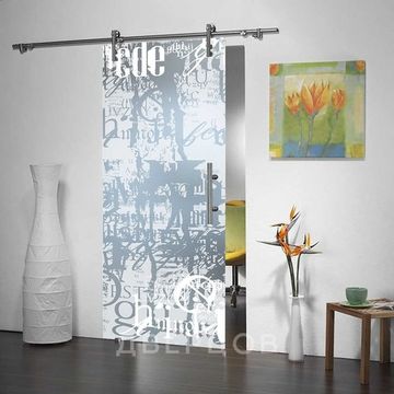 Стеклянная раздвижная дверь Лофт Графитти