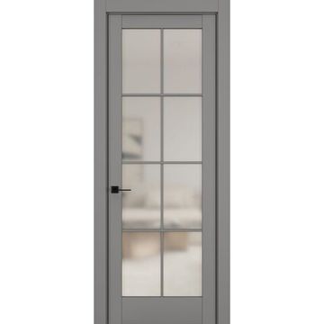 Межкомнатная дверь керамик NC 11 серый остеклённая