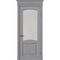 Межкомнатная дверь массив дуба Viporte Классика 2 серый жемчуг остеклённая
