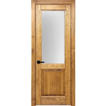 Межкомнатная дверь массив сосны Дверцов Ливорно светлый орех остеклённая