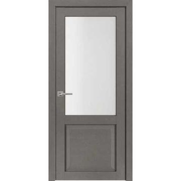 Межкомнатная дверь экошпон 82002 лофт тёмный остеклённая