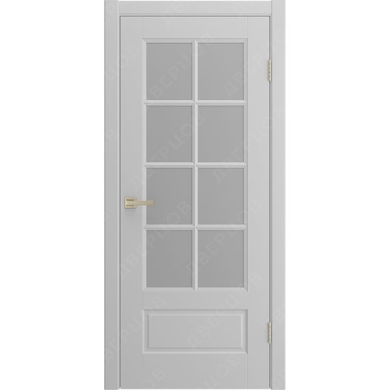 Фото двери Аура 2 светло-серая эмаль со стеклом