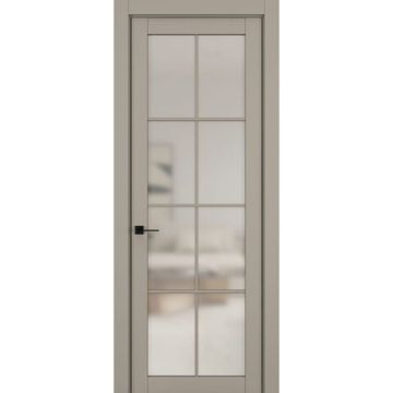 Межкомнатная дверь керамик NC 5 бежевый остеклённая