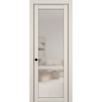 Межкомнатная дверь керамик NC 2 жемчужный остеклённая