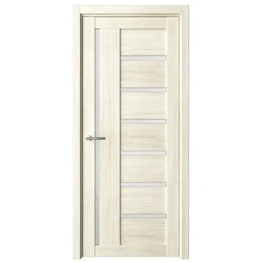 Межкомнатная дверь Мадрид эко-шпон белый кипарис со стеклом