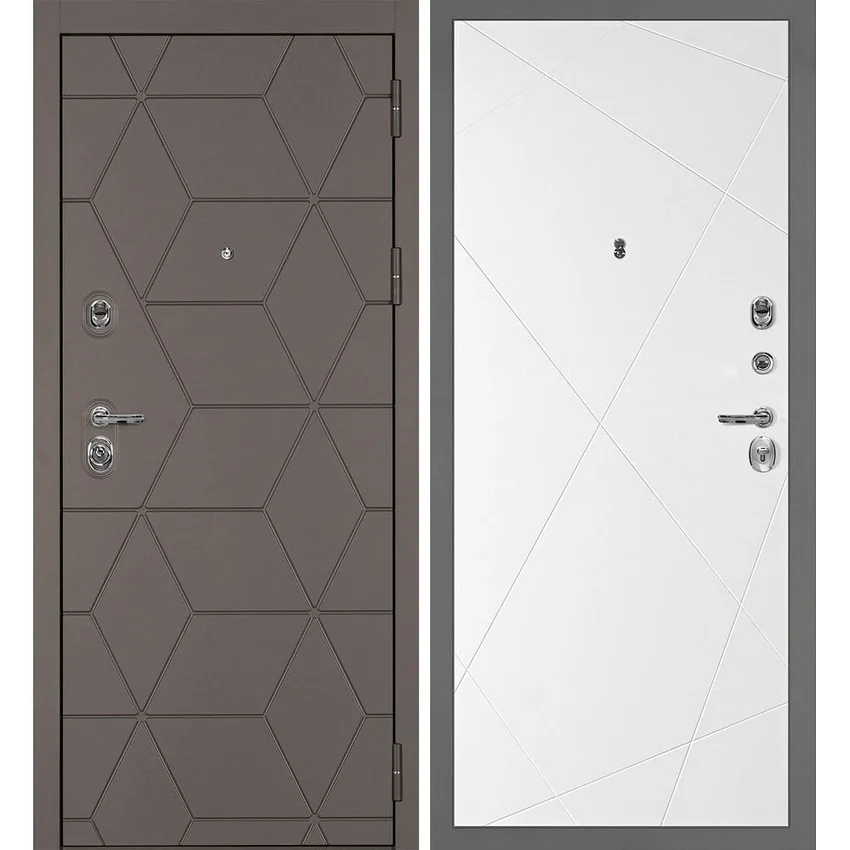 Входная дверь Тетра-181 панель фрезерованная PR-103 белая