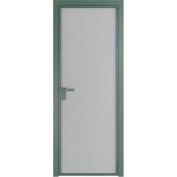 Алюминиевая межкомнатная дверь 1AP зелёный воск лайт грей элегант