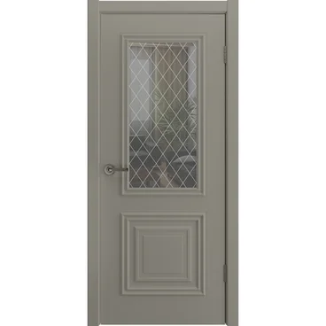 Межкомнатная дверь эмаль Турин 2 мокко со стеклом