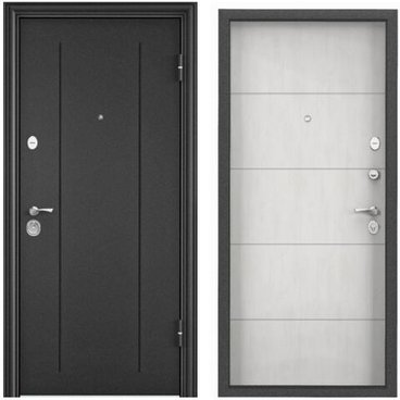 Входная стальная дверь Torex Delta 100 RGSO тёмно-серый букле графит D-28 бетон известковый