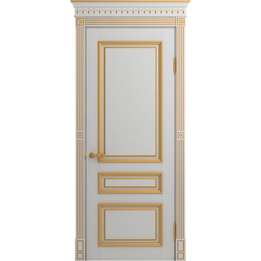 Межкомнатная дверь массив бука Viporte Рим аворио патина золото глухая