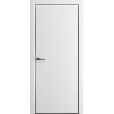 Межкомнатная дверь ПЭТ Премьер белый алюминиевая чёрная кромка