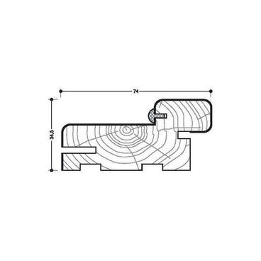 Коробка массив ольхи с уплотнителем ОКА 75 мм