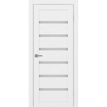 Межкомнатная дверь экошпон Турин 507.12 белый лёд остеклённая