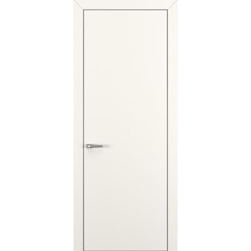 Межкомнатная дверь Квалитет К7 молочный с алюминиевой кромкой