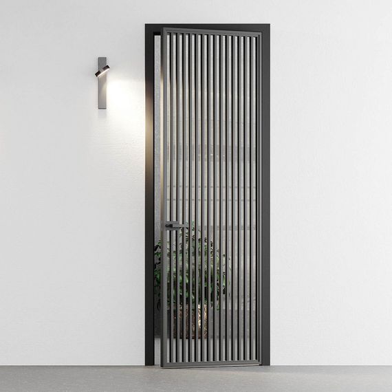 Межкомнатная алюминиевая дверь Loft-S 12 стекло прозрачное бесцветное