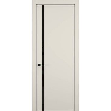 Межкомнатная дверь керамик MN 5 жемчужный стекло чёрное