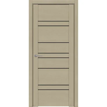 Межкомнатная дверь UniLine Soft touch 30032 софт кремовый с чёрным стеклом