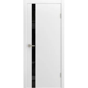 Межкомнатная дверь Флэт белая эмаль со стеклом