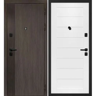 Входная дверь Вертикаль дымчатый камень дуб морёный панель сборная