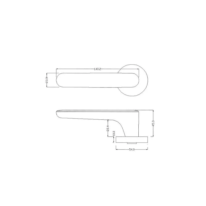Размеры дверной ручки ELLIPSE ZR