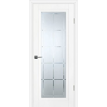 Межкомнатная дверь экошпон Profilo Porte PSC-35 белая остеклённая