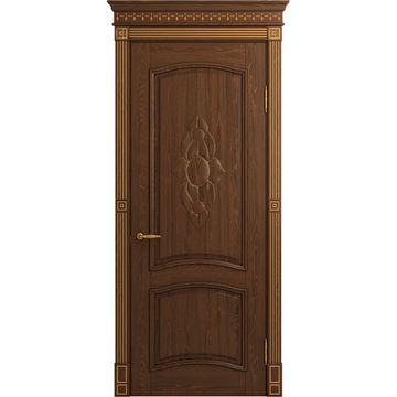 Межкомнатная дверь массив ясеня Viporte Бристоль Декор кофе глухая