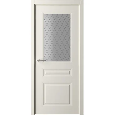 Межкомнатная дверь эмаль Albero Стиль 2 латте остеклённая