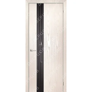 Межкомнатная дверь шпон Лабиринт 1 ясень белый остеклённая