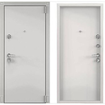 Входная дверь Super Omega 100 колоре бьянко без рисунка СТ милк матовый