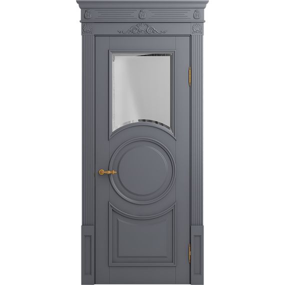 Межкомнатная дверь массив бука Viporte Лацио Амбиенте тауп остекление 1