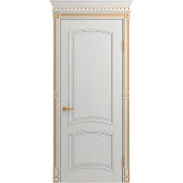 Межкомнатная дверь массив ясеня Бристоль аворио патина золото глухая