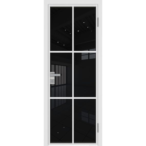 Межкомнатная алюминиевая дверь 3AG белая матовая RAL 9003 остеклённая