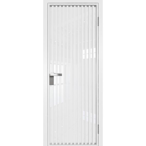 Межкомнатная алюминиевая дверь 11AG белая матовая RAL 9003 остеклённая
