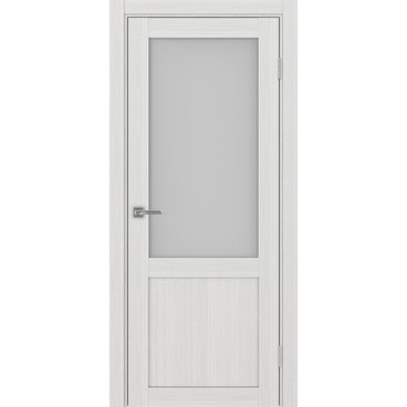 Межкомнатная дверь экошпон Турин 502.21 ясень серебристый остеклённая