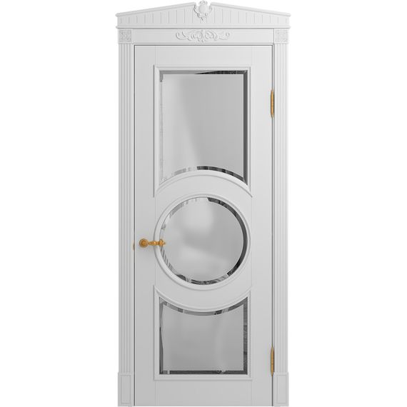 Межкомнатная дверь массив бука Viporte Лацио Амбиенте белая эмаль остекление 3